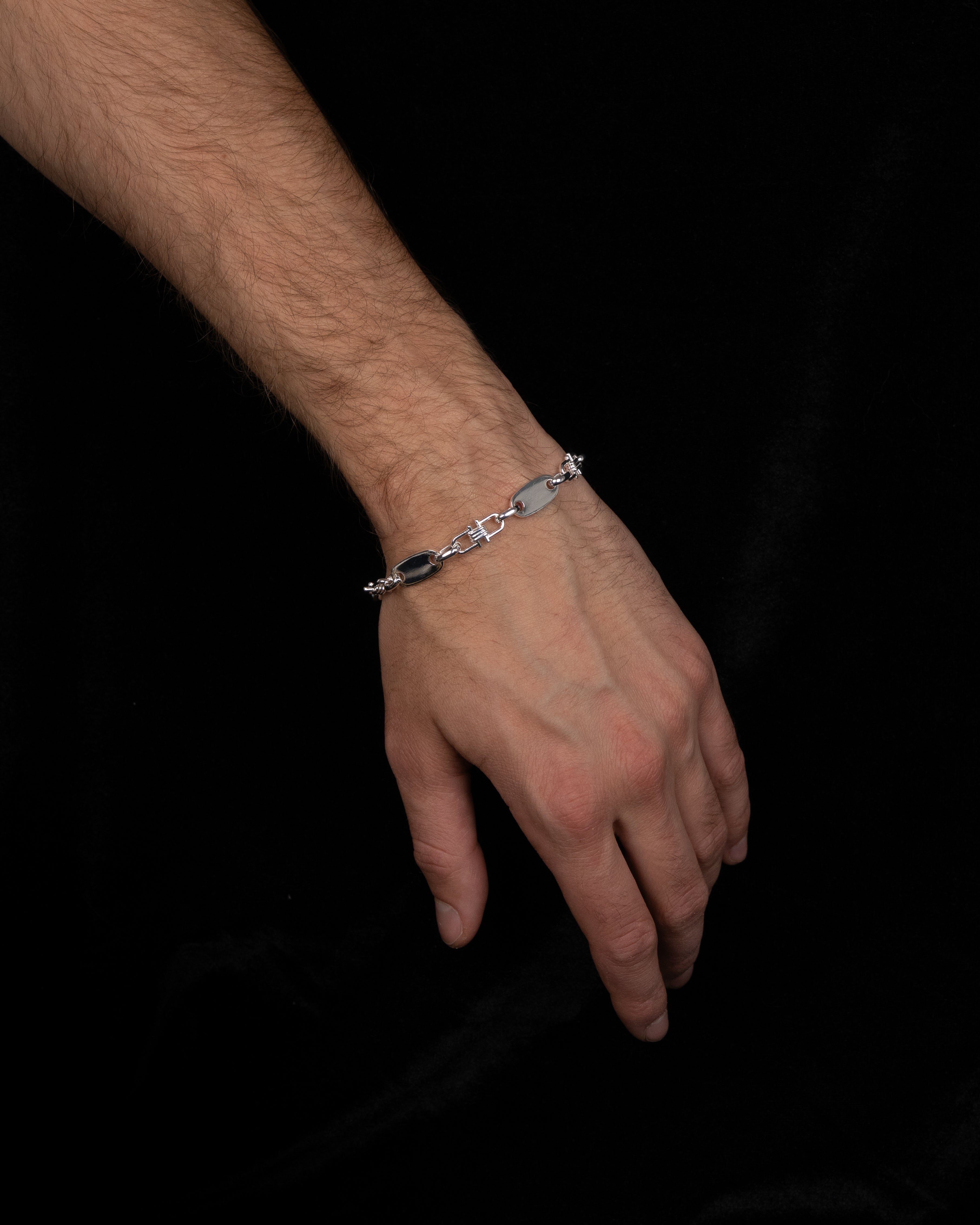 Plattenkette Armband 8mm - 925 Silver