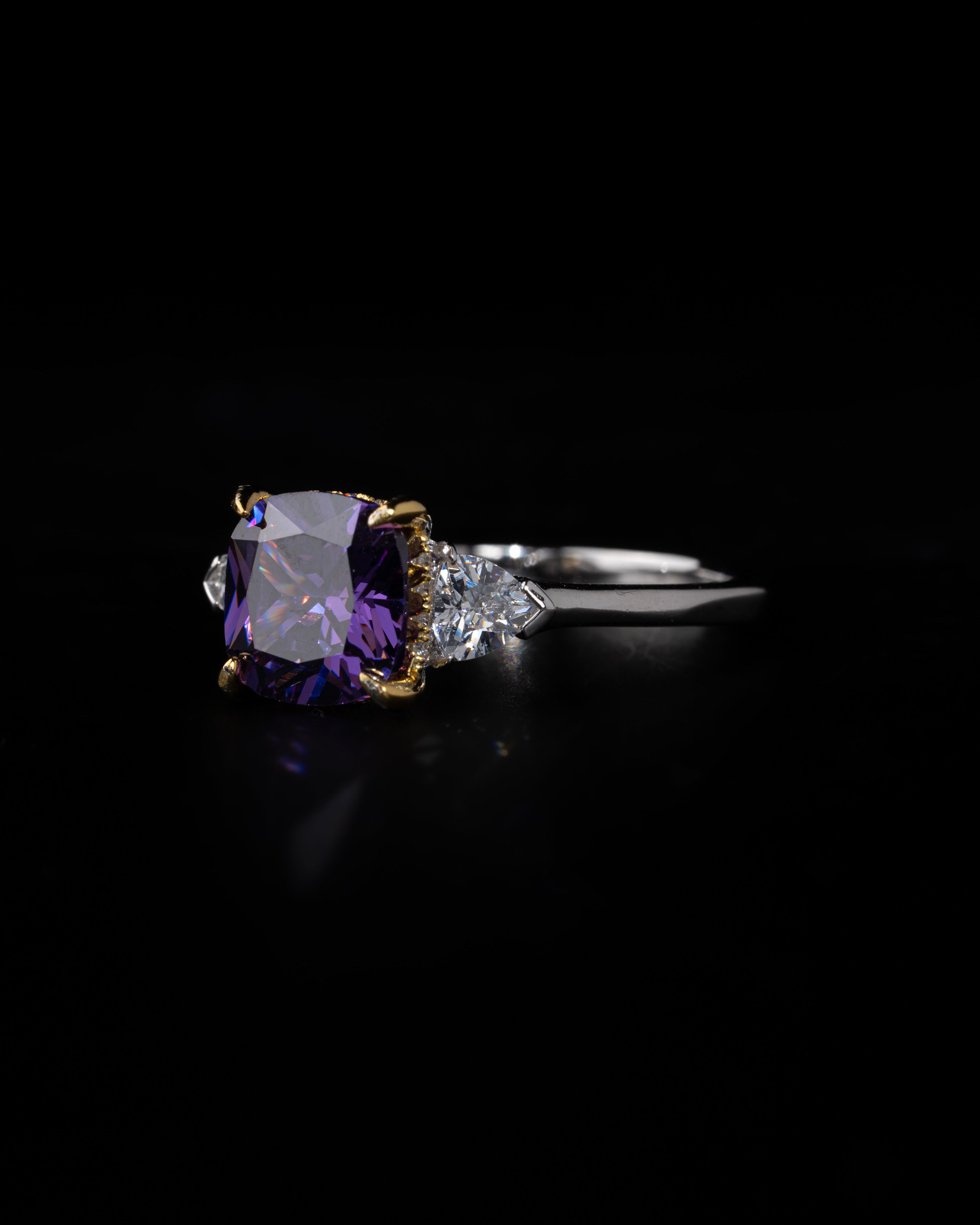 Purple Stone Silver Ring